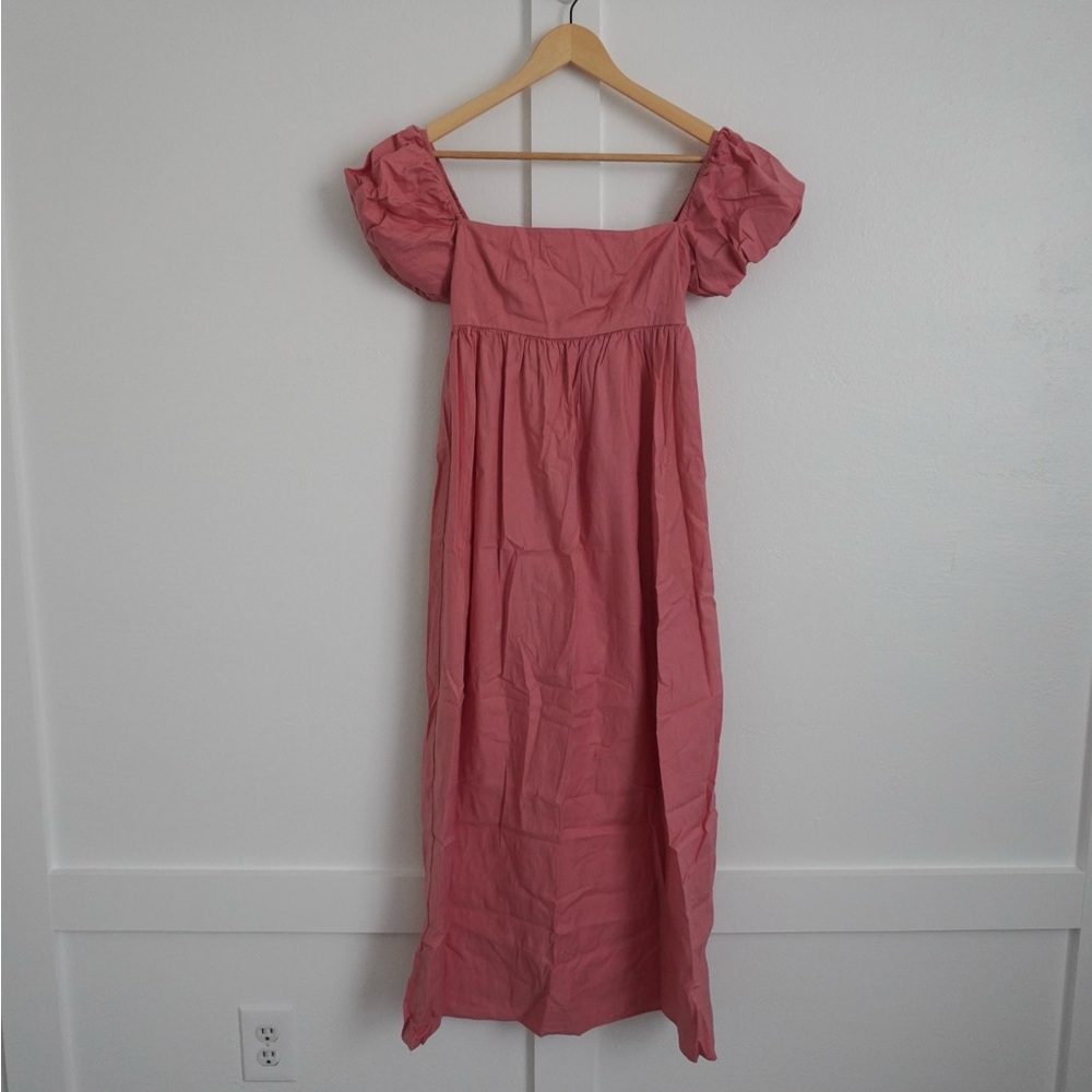 Reformation Pink Puff Sleeve Maxi Dress